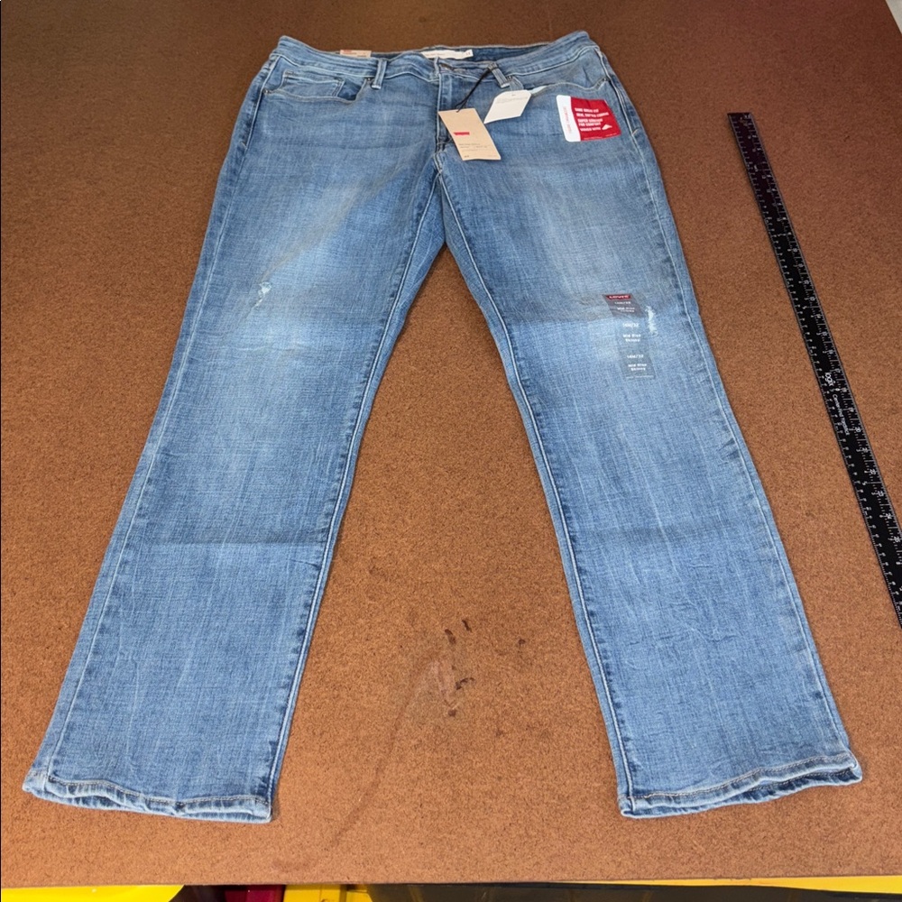 Levi's Classic mid rise skinny Mom Blue Straight Leg Women's 14m Jeans 32x30